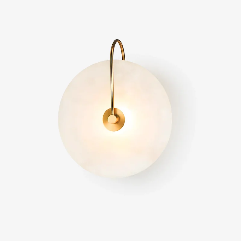 Alab marmeren LED wandlamp albast rond goud wandverlichting slaapkamer hal modern design sfeerverlichting | Sansoti