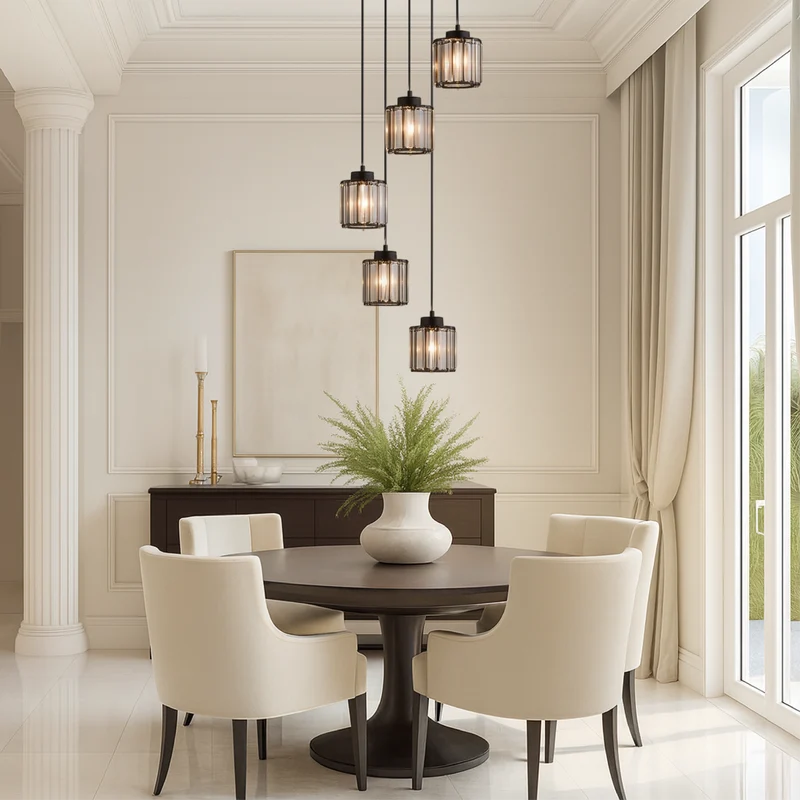 Ida kristallen trappenkroonluchter glas metaal zwart trap verlichting foyer hanglamp modern kristal lamp hoog plafond | Sansoti