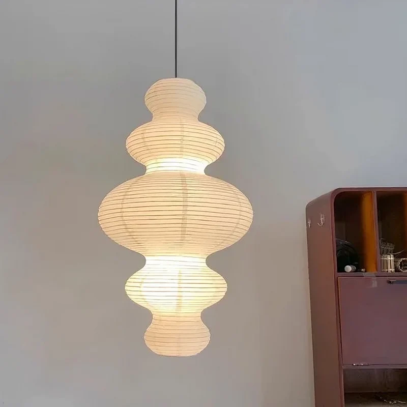 Meerlagig rijstpapier hanglamp Ø45 cm wit eetkamer woonkamer Japandi verlichting soft light design | Sansoti