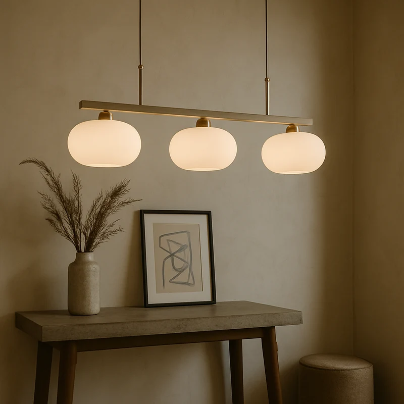 Bauhaus 3-kops hanglamp glas metaal zwart kookeiland eetkamer verlichting moderne design lamp minimalistisch interieur | Sansoti