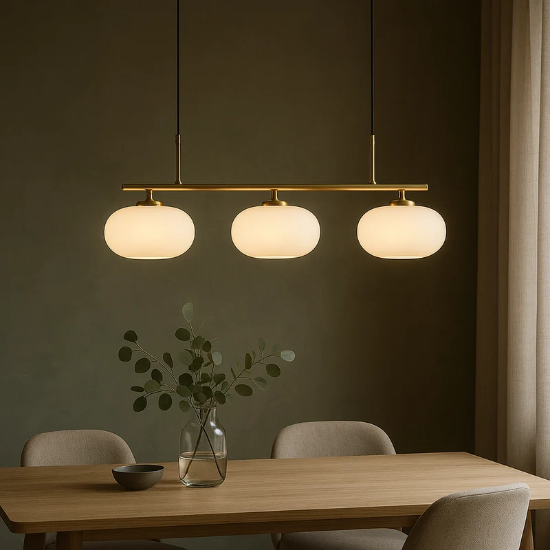 Bauhaus 3-kops hanglamp glas metaal zwart kookeiland eetkamer verlichting moderne design lamp minimalistisch interieur | Sansoti