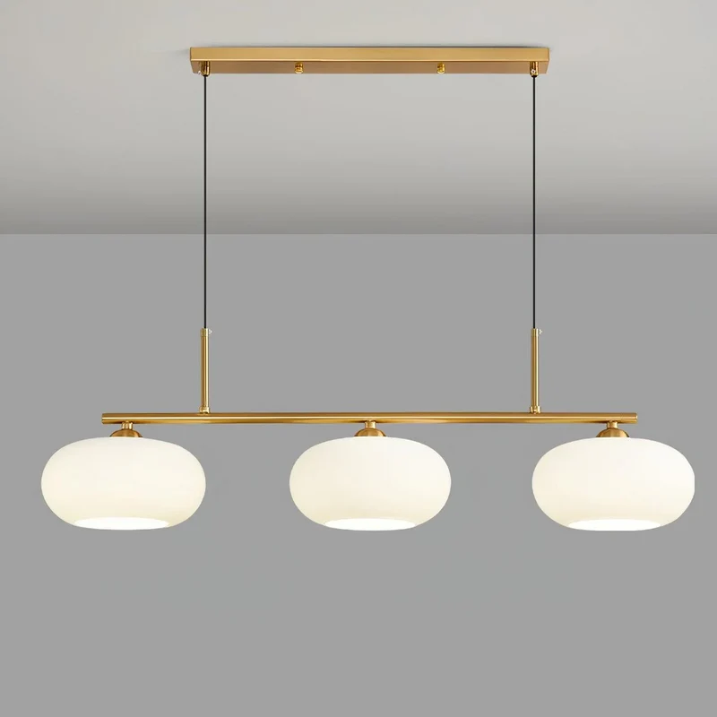 Bauhaus 3-kops hanglamp glas metaal zwart kookeiland eetkamer verlichting moderne design lamp minimalistisch interieur | Sansoti