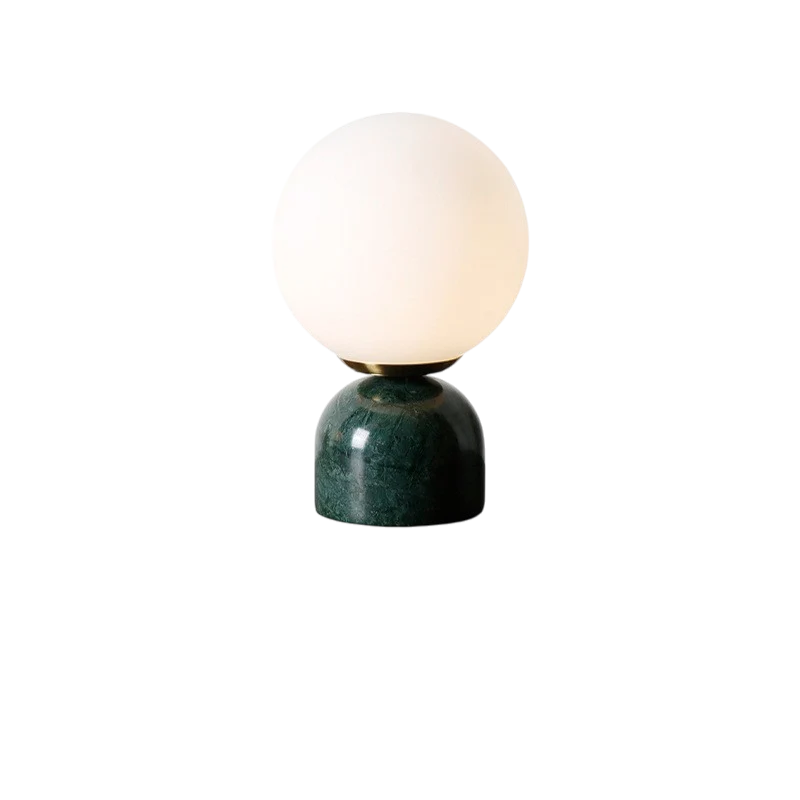 Hindsa Tafellamp Marmer Glas Ø15xH9 Warm Licht 3000K Tafellamp Nachtkastje Woonkamer Design Verlichting Minimalistisch Scandinavisch | Sansoti