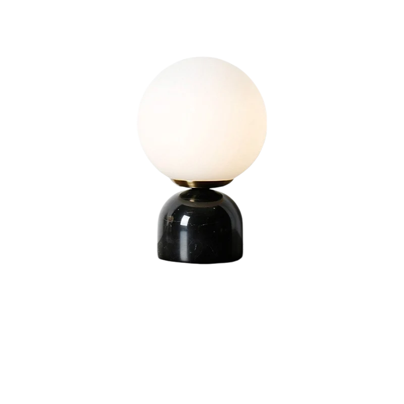 Hindsa Tafellamp Marmer Glas Ø15xH9 Warm Licht 3000K Tafellamp Nachtkastje Woonkamer Design Verlichting Minimalistisch Scandinavisch | Sansoti