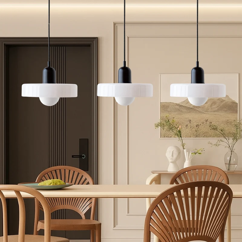 3-kops Bauhaus hanglamp glas G9 warm wit eetkamer verlichting modern design plafondlamp gekleurd glas | Sansoti
