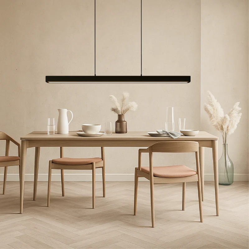 Scandibeam hanglamp LED 3000K zwart eettafel lineaire verlichting modern minimalistisch | Sansoti