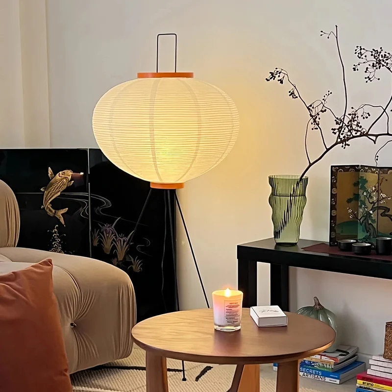 Rijstpapier vloerlamp 123cm metaal wit woonkamer staande lamp Japandi wabi sabi verlichting design | Sansoti