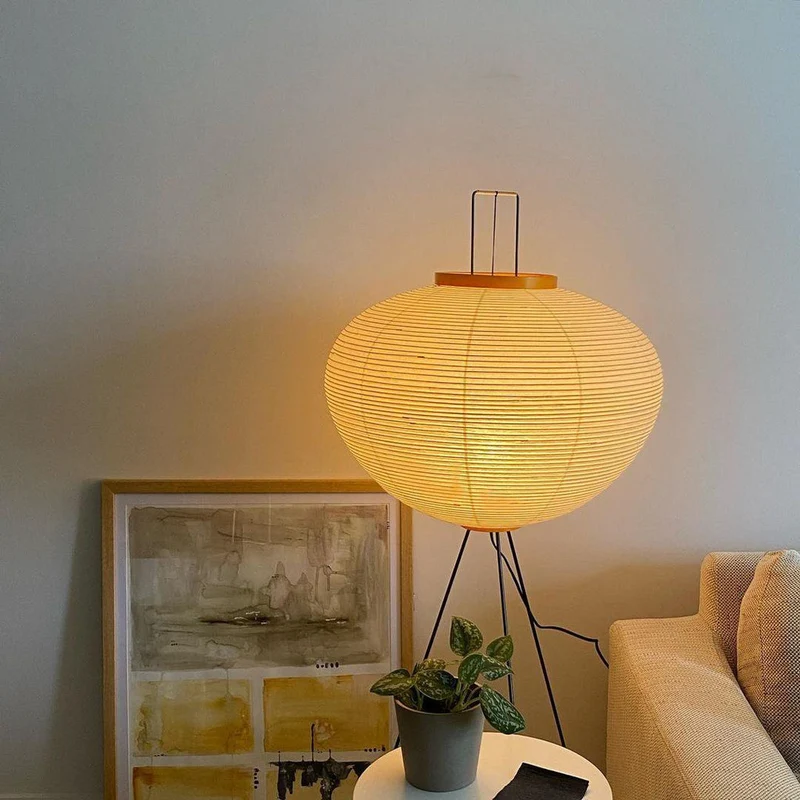 Rijstpapier vloerlamp 123cm metaal wit woonkamer staande lamp Japandi wabi sabi verlichting design | Sansoti