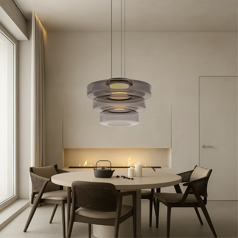 Deens glazen Bauhaus hanglamp handgeblazen glas Ø45cm hanglamp eetkamer woonkamer design verlichting modern minimalistisch | Sansoti
