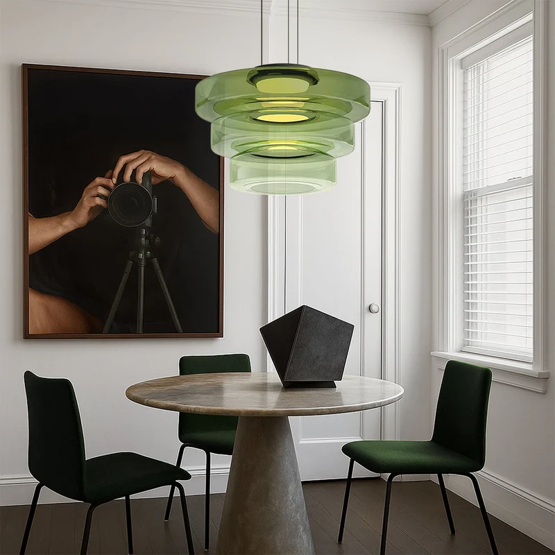 Deens glazen Bauhaus hanglamp handgeblazen glas Ø45cm hanglamp eetkamer woonkamer design verlichting modern minimalistisch | Sansoti