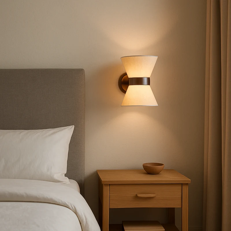 Wabi Sabi Zijden Wandlamp G9 Ø24cm Warm Licht Wandverlichting Slaapkamer Woonkamer Japandi Design | Sansoti
