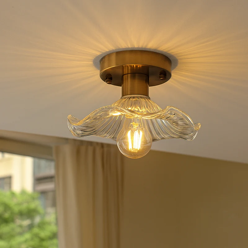 Hibiscus plafondlamp glas aluminium groen plafondverlichting LED 3000K hal slaapkamer modern design verlichting | Sansoti
