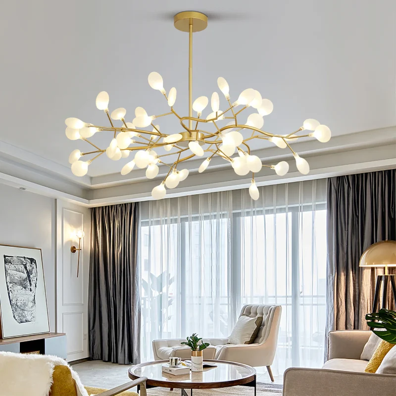 Firefly LED Kroonluchter G4 LED 3000K Zwart/Wit Eettafel Verlichting Modern Design Plafondlamp Grote Ruimte | Sansoti