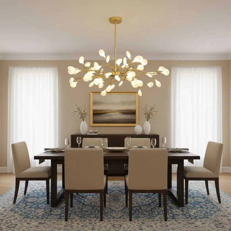 Firefly LED Kroonluchter G4 LED 3000K Zwart/Wit Eettafel Verlichting Modern Design Plafondlamp Grote Ruimte | Sansoti
