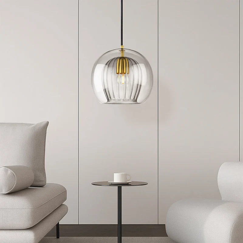 Hira glazen hanglamp E14 transparant keukeneiland eettafel moderne verlichting design lamp bar keuken verlichting | Sansoti