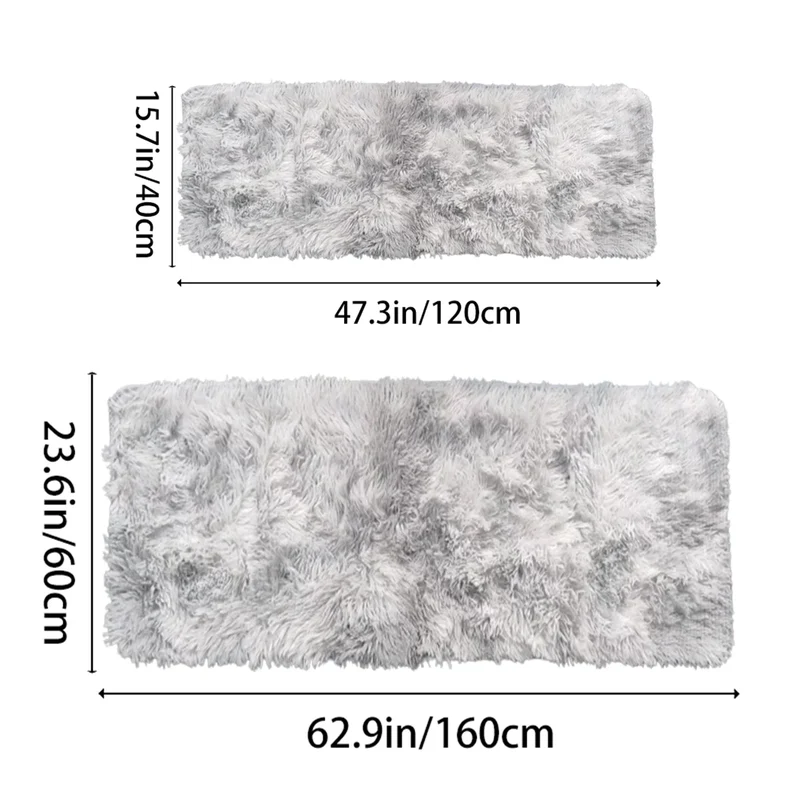 Fluffy Vloerkleed Microvezel Antislip Grijs Wit Bruin Slaapkamer Woonkamer Pluizig Tapijt Nachtkastje Shaggy Zacht | Sansoti