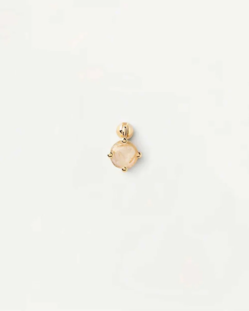 Kimi Einzel Ohrring mit Edelstein Anhänger - 18K Goldplattierung