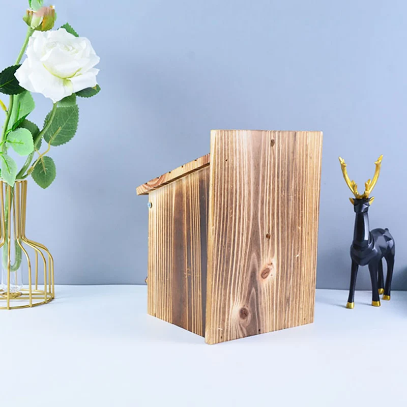 Vogelhuis Hout Hangend Buiten Weerbestendig 22x15cm Tuin Vogelnest Nestkastje Mezen Decoratief Natuurlijk | Sansoti