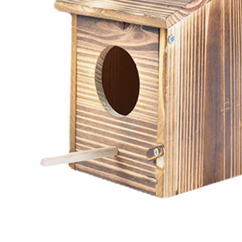 Vogelhuis Hout Hangend Buiten Weerbestendig 22x15cm Tuin Vogelnest Nestkastje Mezen Decoratief Natuurlijk | Sansoti