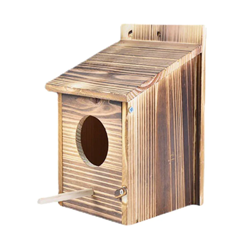 Vogelhuis Hout Hangend Buiten Weerbestendig 22x15cm Tuin Vogelnest Nestkastje Mezen Decoratief Natuurlijk | Sansoti
