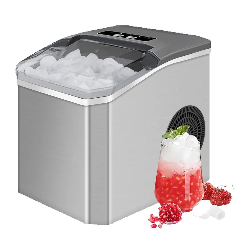IJsmachine Automatisch RVS 110W 15kg Per Dag Keuken Bar Kantoor Zelfreinigend Ijsblokjesmachine 2 Maten Snel 9 Blokjes | Sansoti