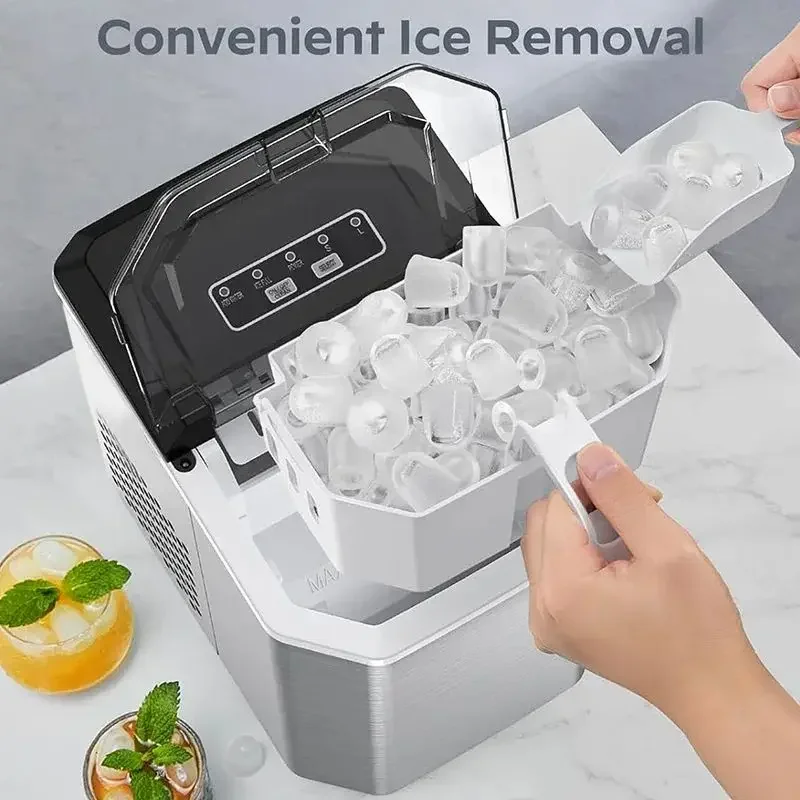 IJsmachine Automatisch RVS 110W 15kg Per Dag Keuken Bar Kantoor Zelfreinigend Ijsblokjesmachine 2 Maten Snel 9 Blokjes | Sansoti