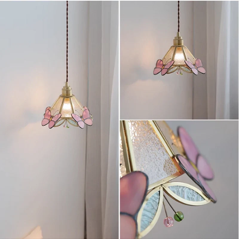 Hanglamp Tiffany Gebrandschilderd Glas Koper E27 Woonkamer Eetkamer Slaapkamer Vintage Retro Pendel Lamp Sfeerverlichting Keuken Gang | Sansoti