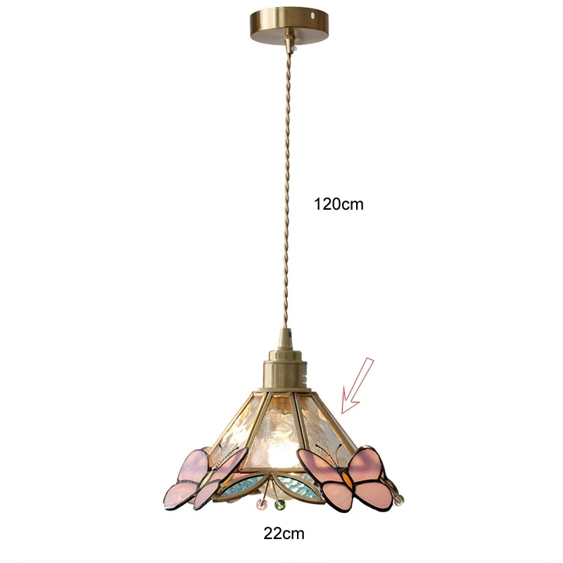 Hanglamp Tiffany Gebrandschilderd Glas Koper E27 Woonkamer Eetkamer Slaapkamer Vintage Retro Pendel Lamp Sfeerverlichting Keuken Gang | Sansoti