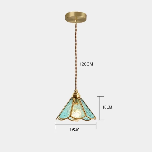 Hanglamp Tiffany Gebrandschilderd Glas Koper E27 Woonkamer Eetkamer Slaapkamer Vintage Retro Pendel Lamp Sfeerverlichting Keuken Gang | Sansoti