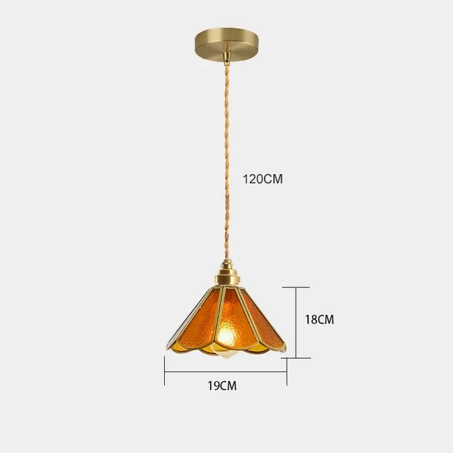 Hanglamp Tiffany Gebrandschilderd Glas Koper E27 Woonkamer Eetkamer Slaapkamer Vintage Retro Pendel Lamp Sfeerverlichting Keuken Gang | Sansoti