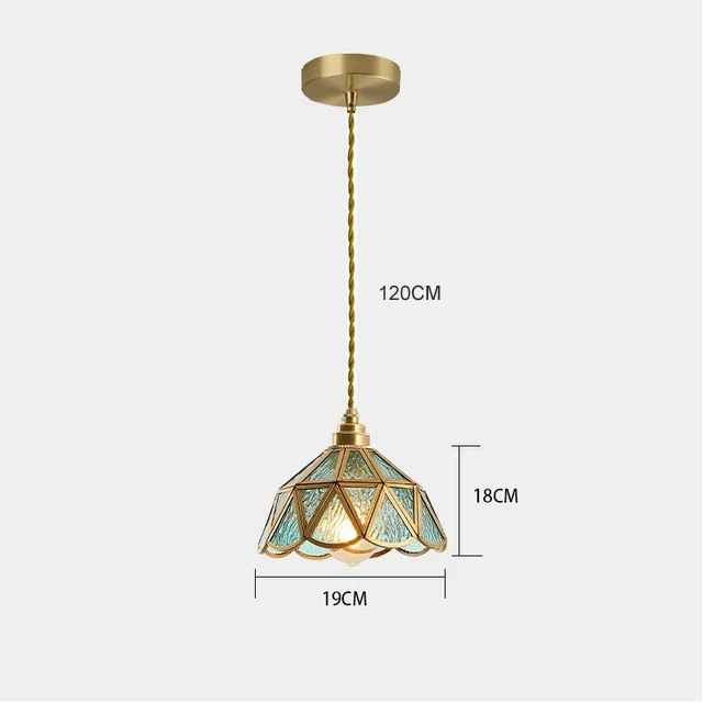 Hanglamp Tiffany Gebrandschilderd Glas Koper E27 Woonkamer Eetkamer Slaapkamer Vintage Retro Pendel Lamp Sfeerverlichting Keuken Gang | Sansoti