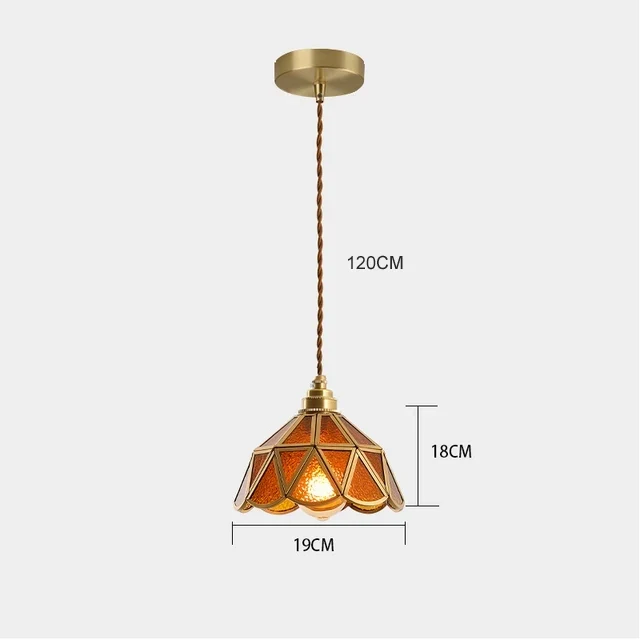 Hanglamp Tiffany Gebrandschilderd Glas Koper E27 Woonkamer Eetkamer Slaapkamer Vintage Retro Pendel Lamp Sfeerverlichting Keuken Gang | Sansoti