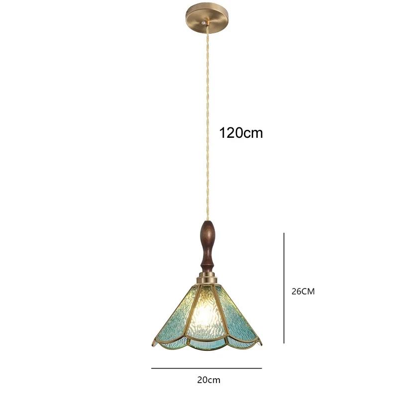 Hanglamp Tiffany Gebrandschilderd Glas Koper E27 Woonkamer Eetkamer Slaapkamer Vintage Retro Pendel Lamp Sfeerverlichting Keuken Gang | Sansoti