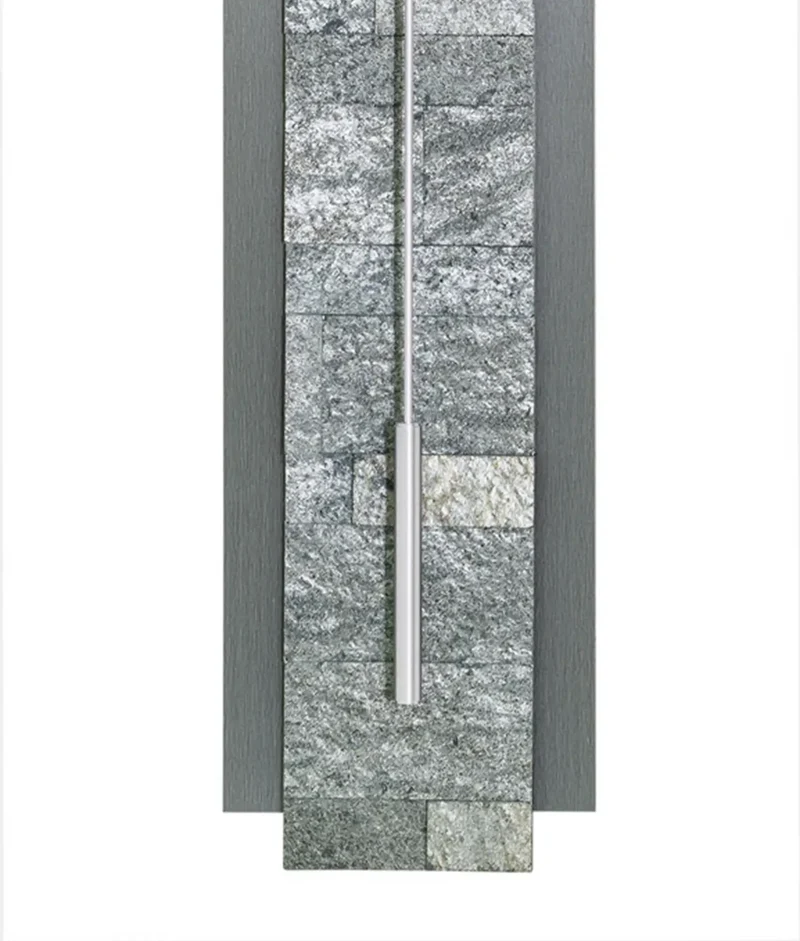 AMS W7472 Wanduhr Alu/Stein • Quarz-Pendelwerk • Satiniertes Glas