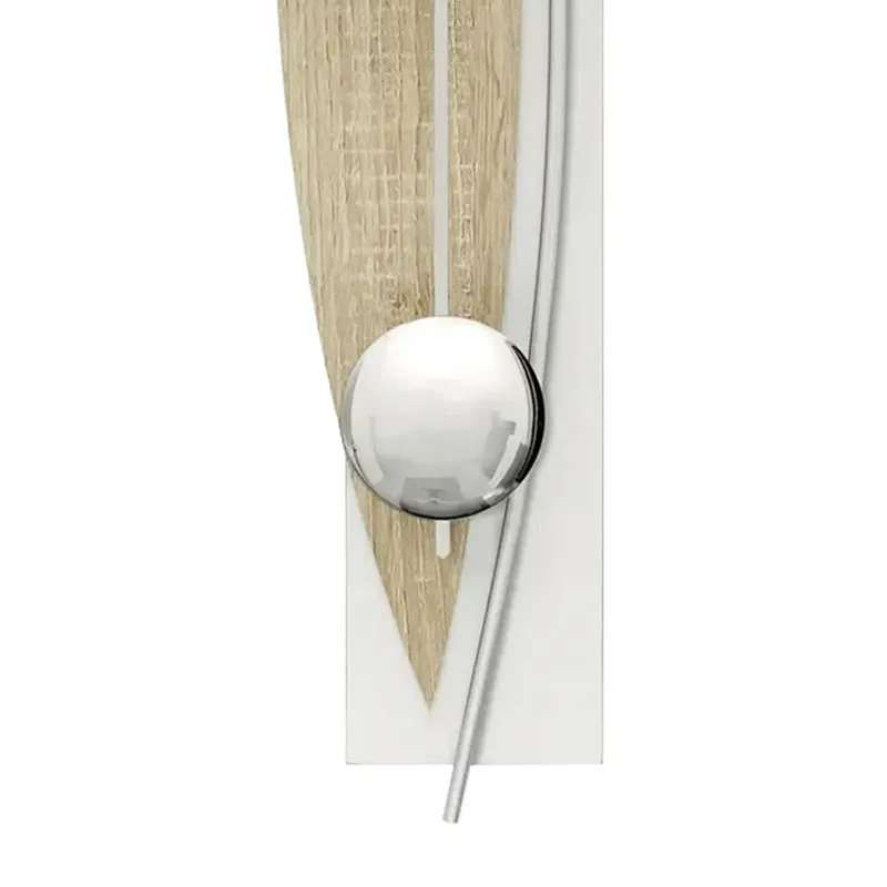 AMS W7455 Wanduhr Sonoma/Aluminium • Quarz-Pendelwerk • Facettiertes Mineralglas