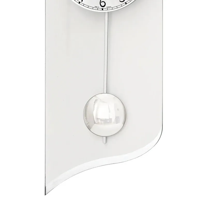 AMS W7436 Wanduhr Silber • Quarz-Pendelwerk • Modernes Design