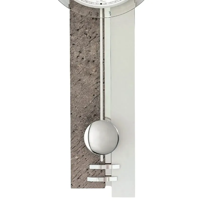 AMS Pendelwanduhr W7440 Wanduhr Grau/Silber • Quarz-Pendelwerk • Made in Germany