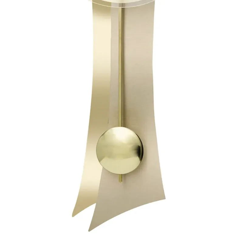 AMS W7427 Wanduhr Messing • Quarz-Pendelwerk • Geschwungenes Holzgehäuse
