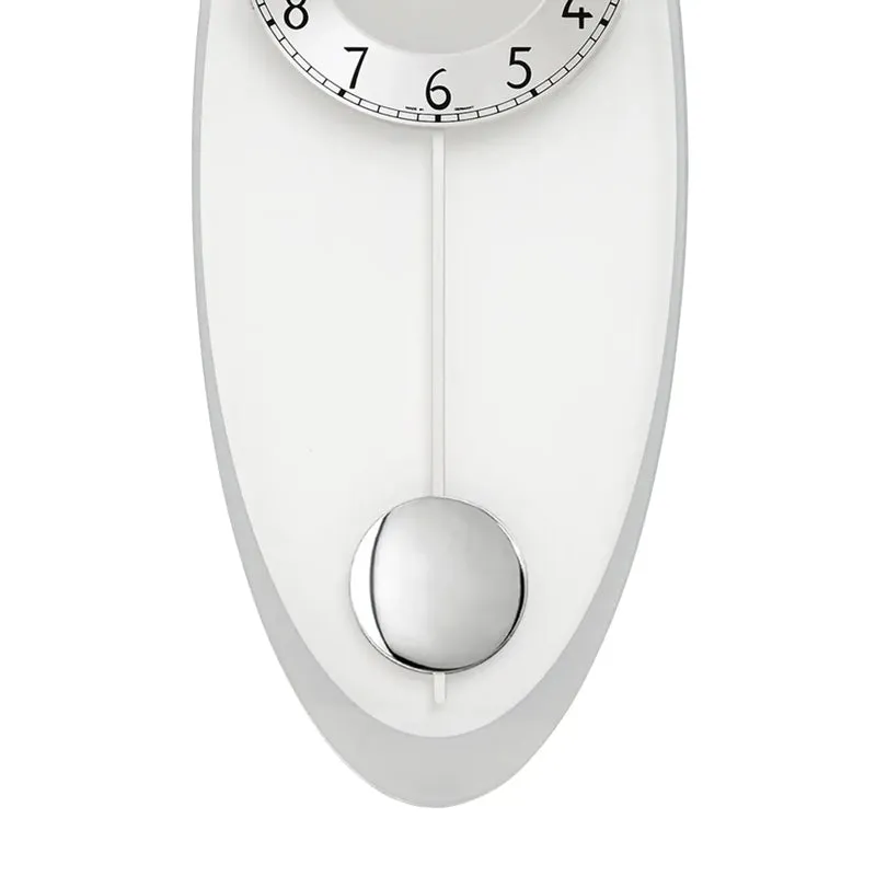 AMS W7416 Wanduhr Silber • Quarz-Pendelwerk • Mineralglas