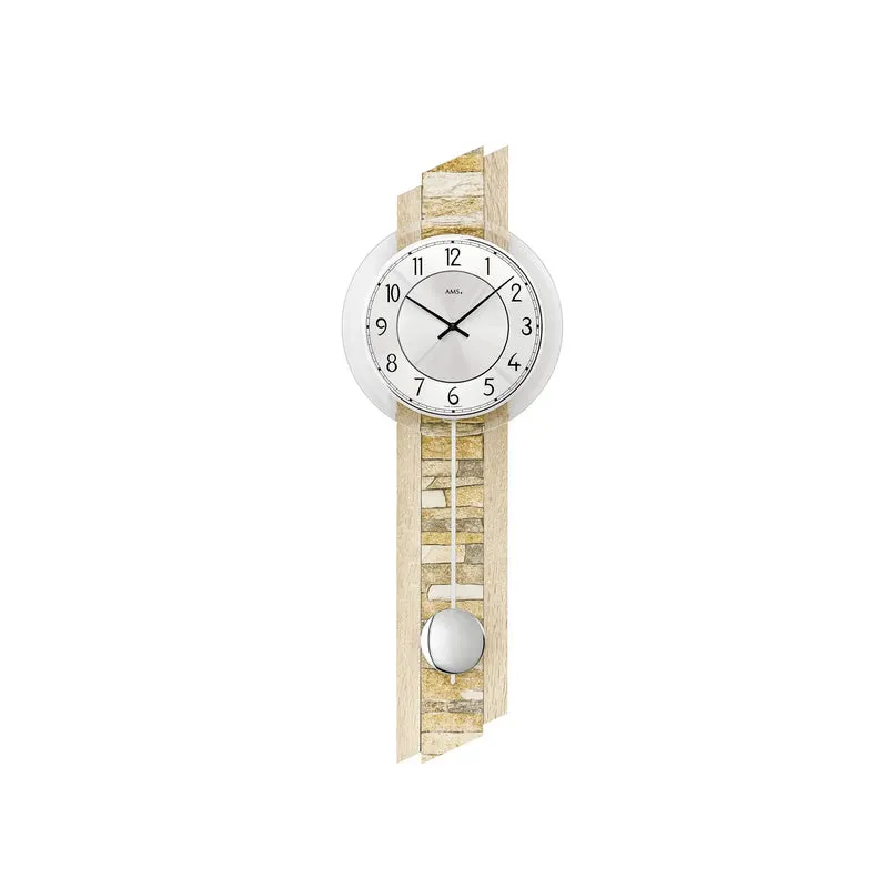 AMS W7423 Wanduhr Sonoma • Quarz-Pendelwerk • Mineralglas