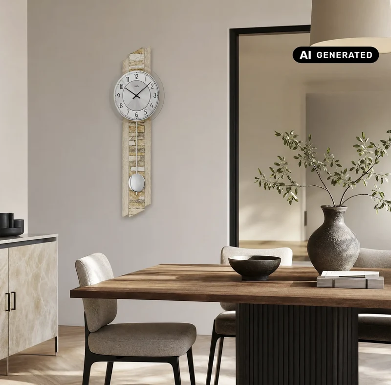 AMS W7423 Wanduhr Sonoma • Quarz-Pendelwerk • Mineralglas