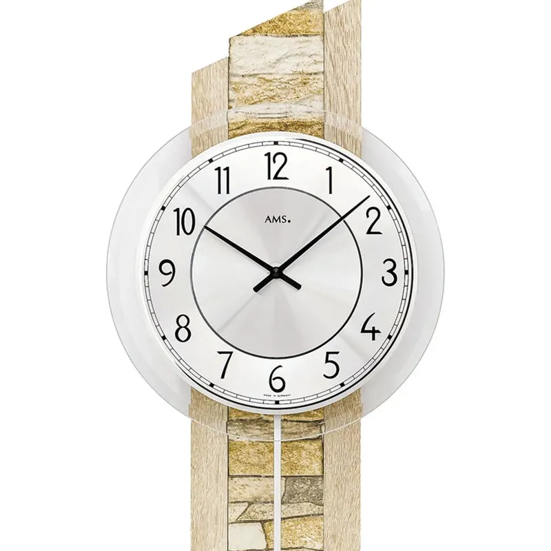 AMS W7423 Wanduhr Sonoma • Quarz-Pendelwerk • Mineralglas
