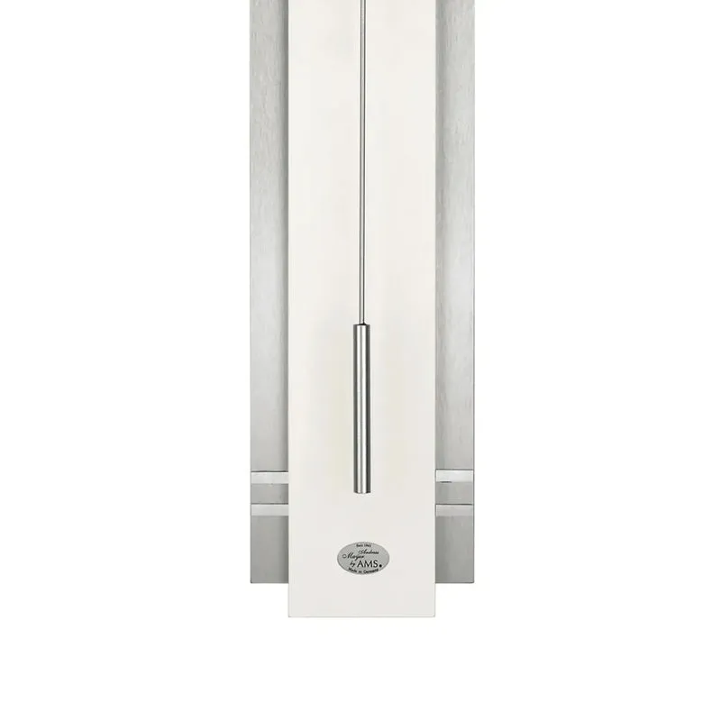 AMS W7302 Wanduhr Silber • Quarz-Pendelwerk • Geräuscharm