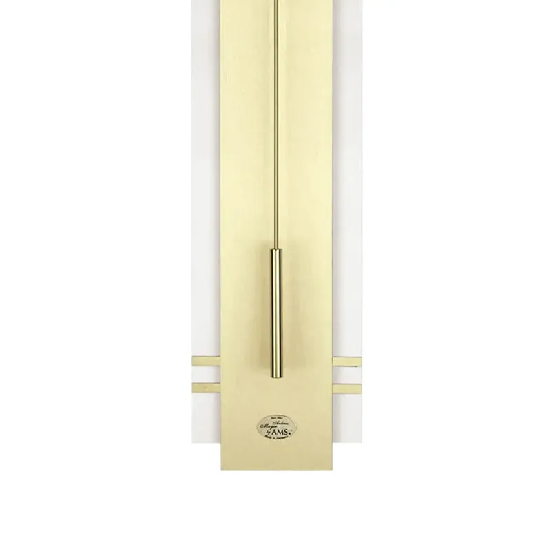 AMS Pendeluhr W7301 Wanduhr Nussbaum/Weiß • Quarz-Pendelwerk • Mineralglas