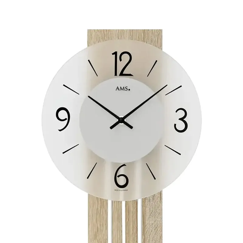 AMS W7274 Wanduhr Sonoma-Eiche • Quarz-Pendelwerk • Mineralglas