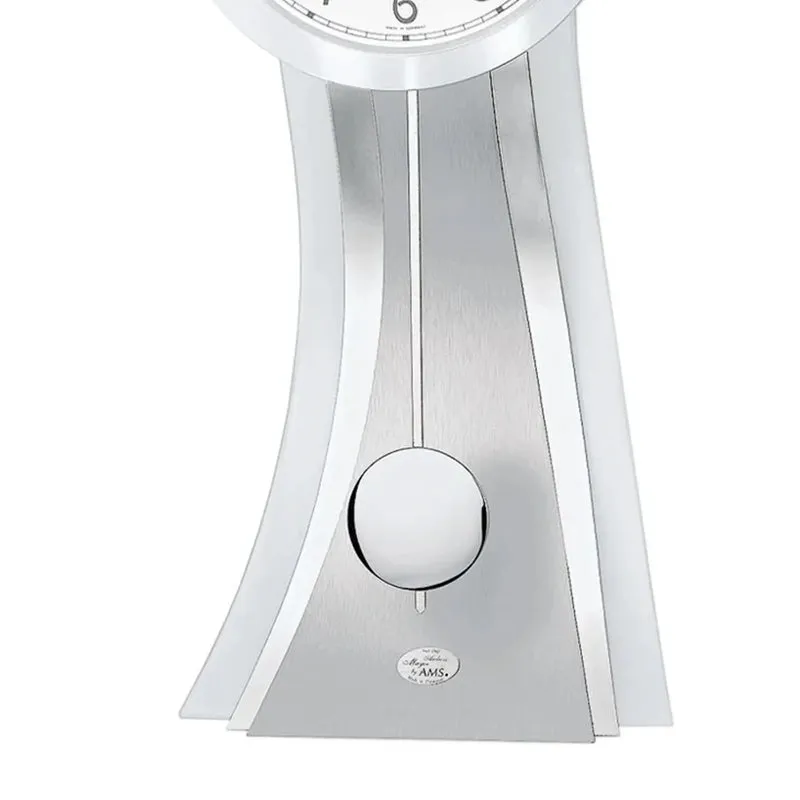 AMS Quarz-Pendeluhr W7268 Wanduhr Aluminium • Mineralglas • Metallzifferblatt