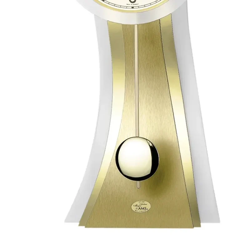 AMS W7267 Wanduhr Aluminium • Quarz-Pendelwerk • Geschwungenes Mineralglas