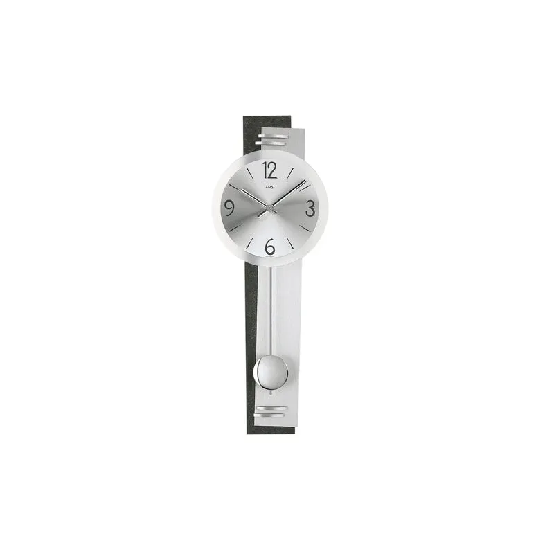 AMS W7255 Wanduhr Schiefer • Quarz-Pendelwerk • Mineralglas