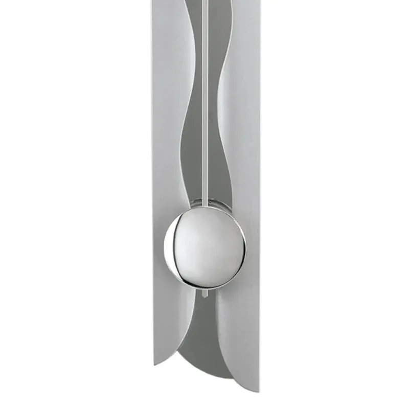 AMS Pendeluhr W7216 Wanduhr Silber • Quarz-Pendelwerk • Mineralglas