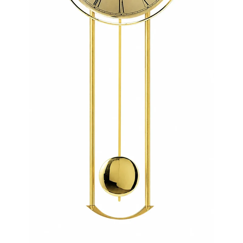 AMS W7083 Wanduhr Messing • Quarz-Pendelwerk • Mineralglas